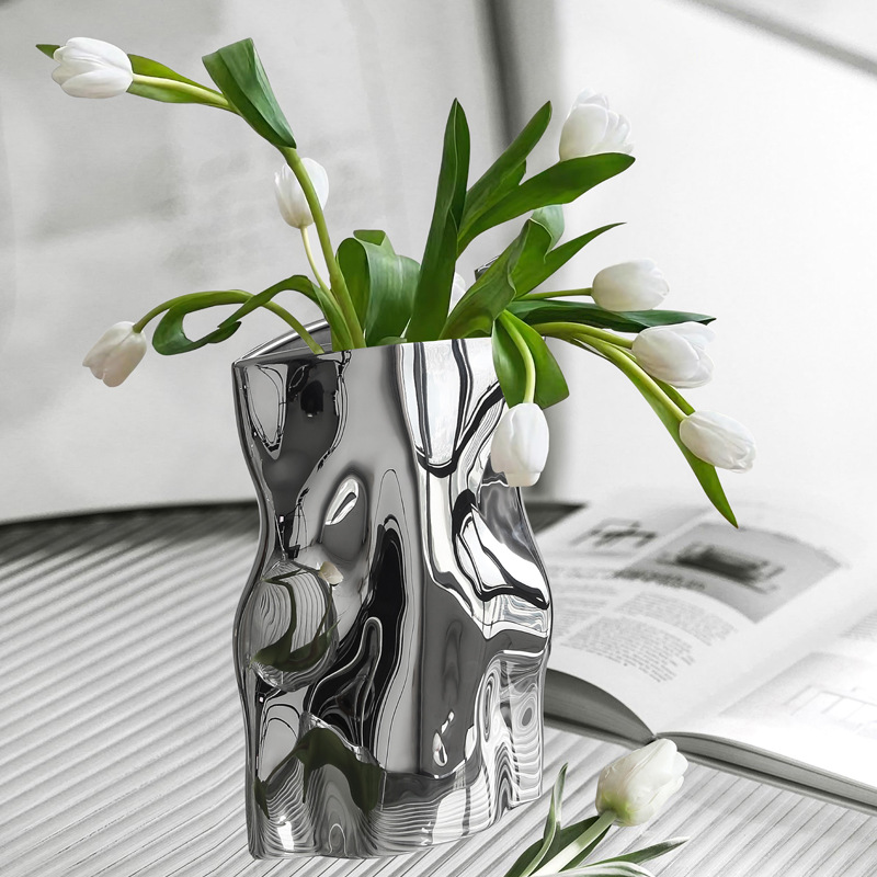 Creative Pleated Ceramic Vase