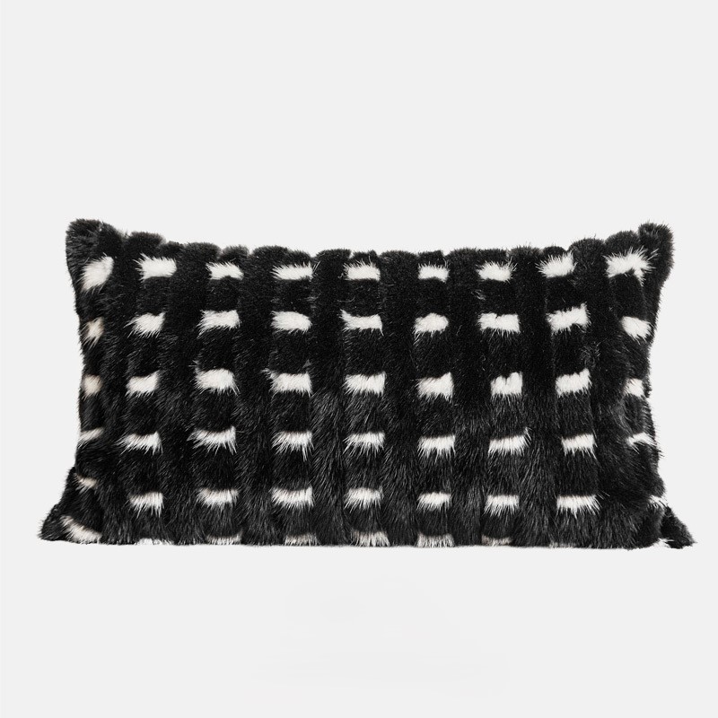 Black & White Mink Cushion