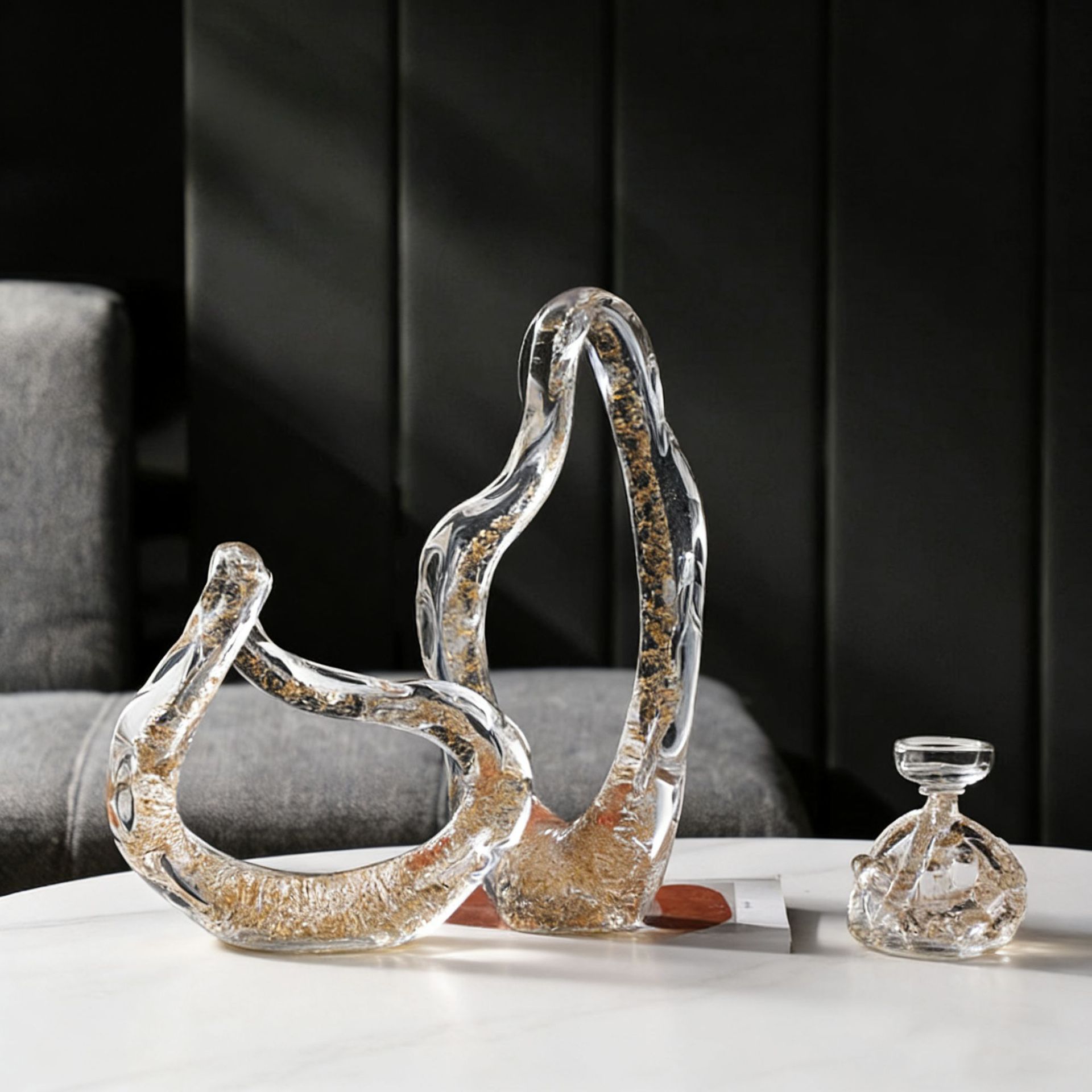 Sapphire Fluid Glass Art