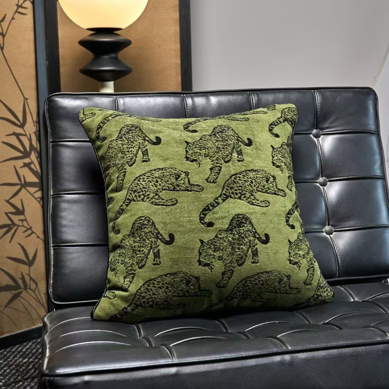 Green Leopard Cushion