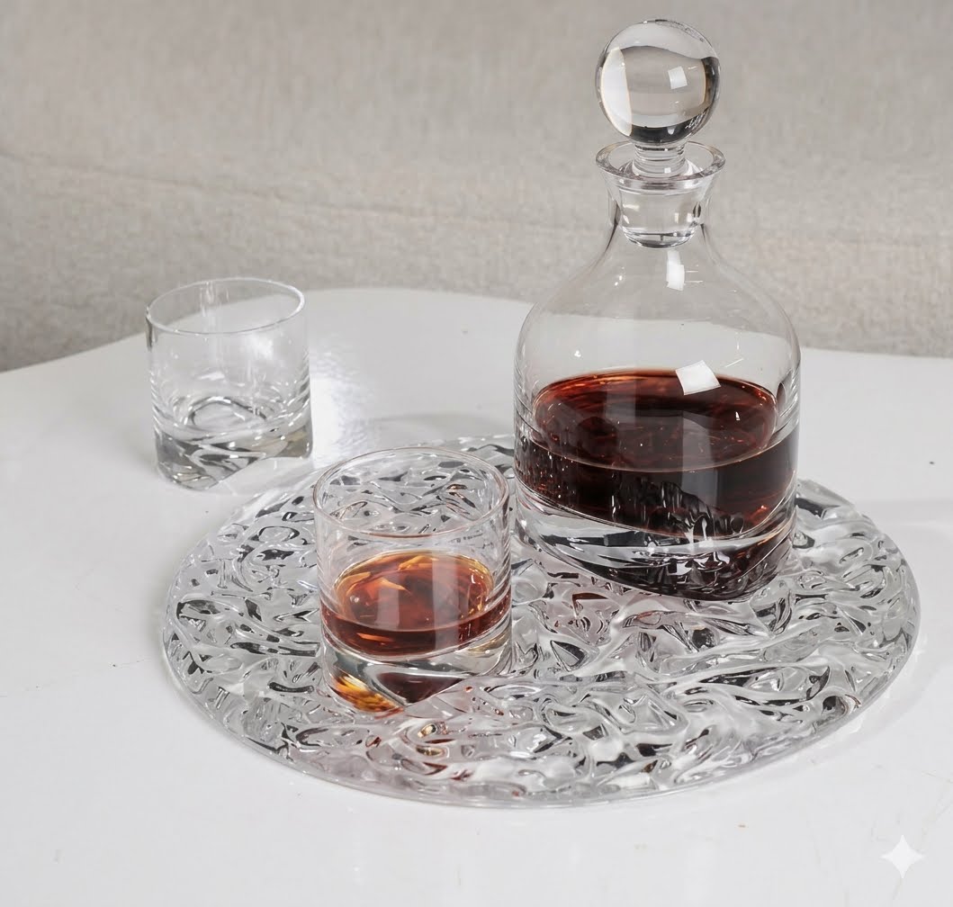 Rounded Gray Marble Tray