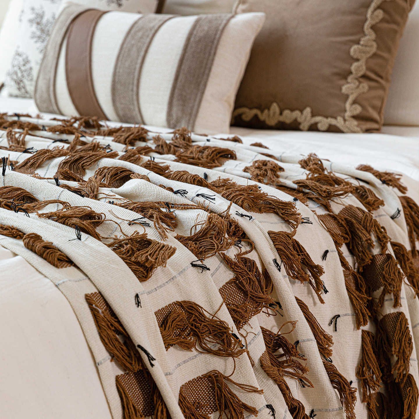 Tassel Millard Brown Bed Runner