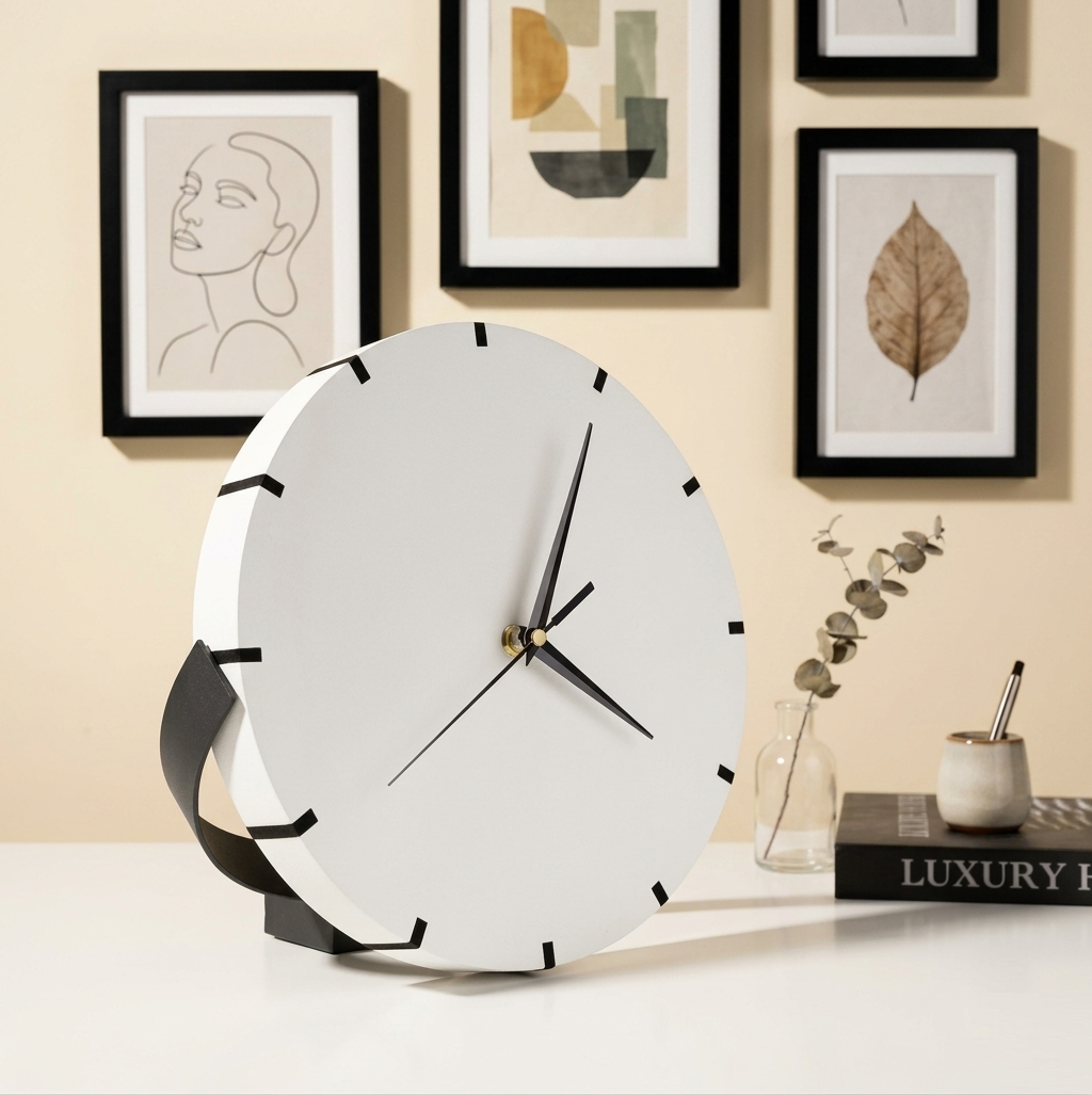 B&W Rounded Clock